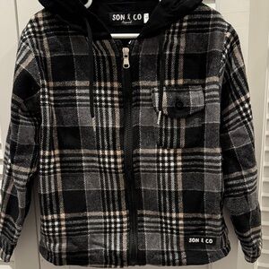 Small shop: son & co hooded flannel jacket